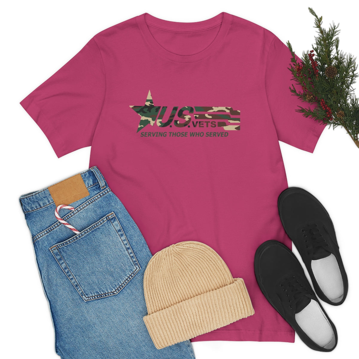 U.S.VETS Premium Camo Crew Neck Adult Tee