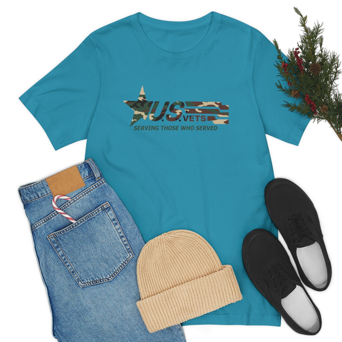 U.S.VETS Premium Camo Crew Neck Adult Tee