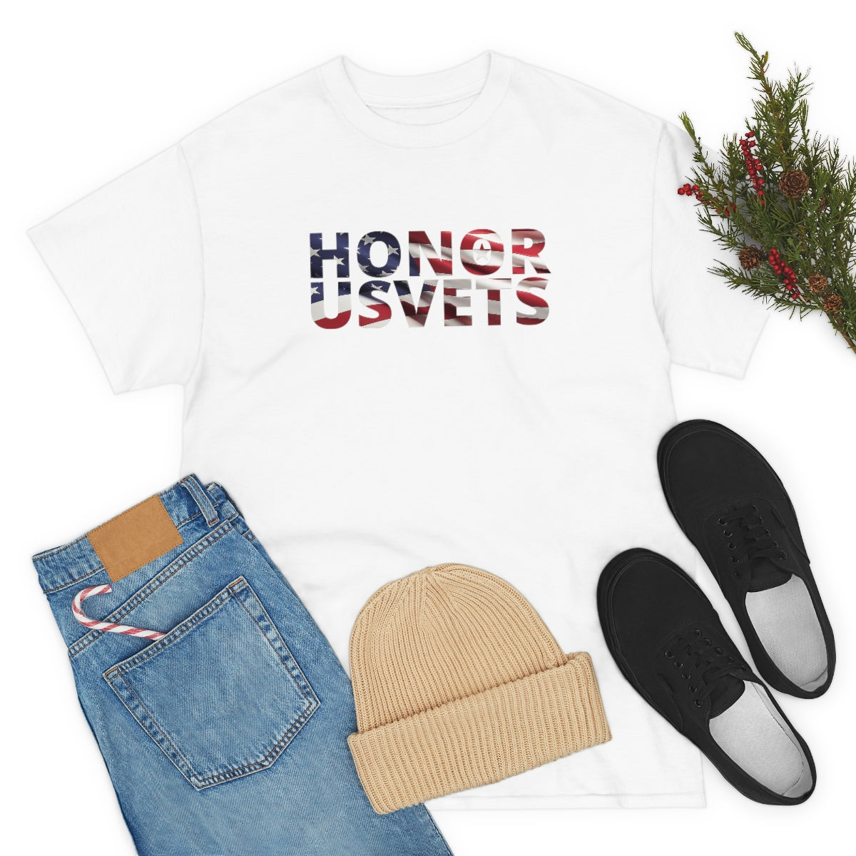 HONORUSVETS Flag Heavy Cotton Tee
