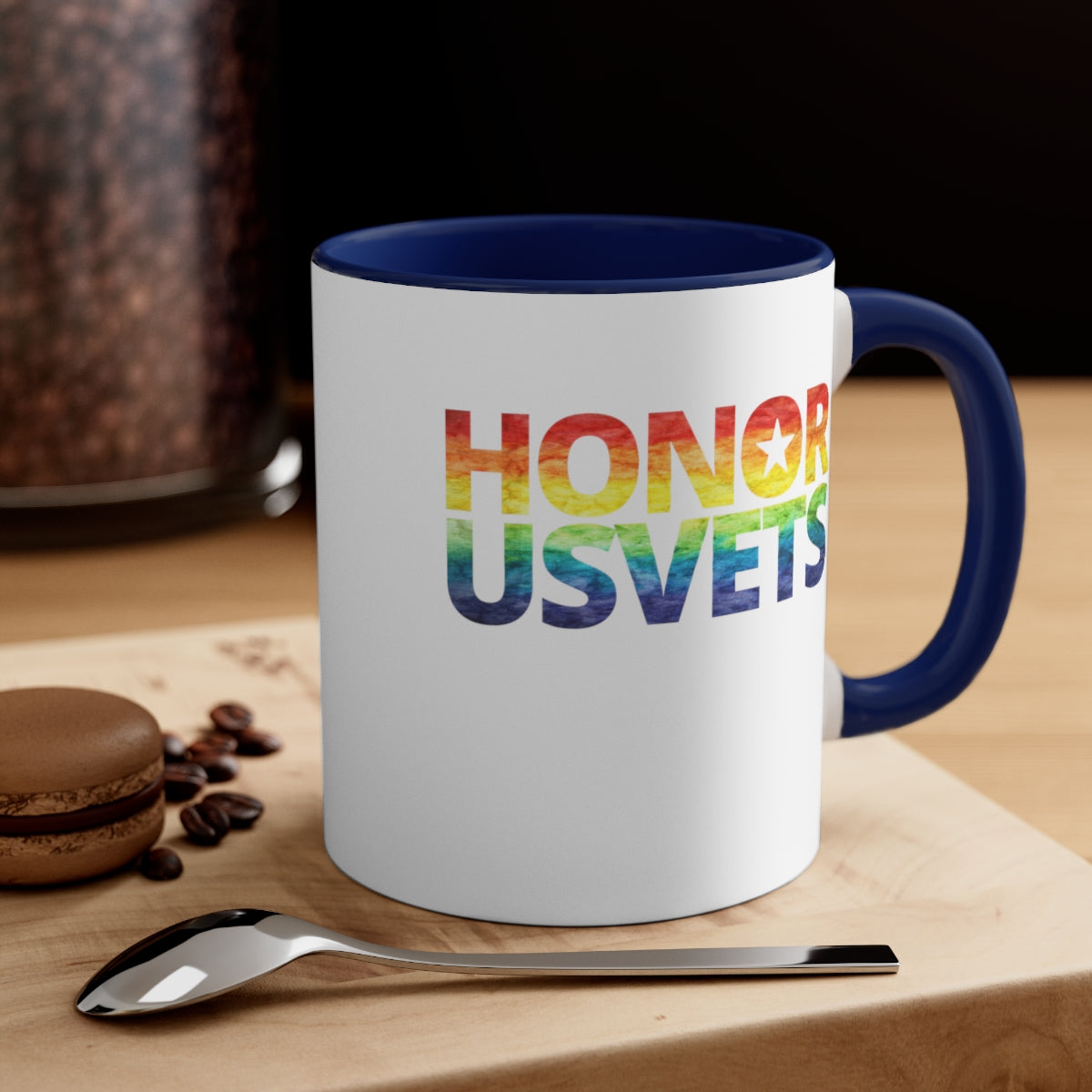 HONORUSVETS Pride Rainbow Accent Coffee Mug, 11oz