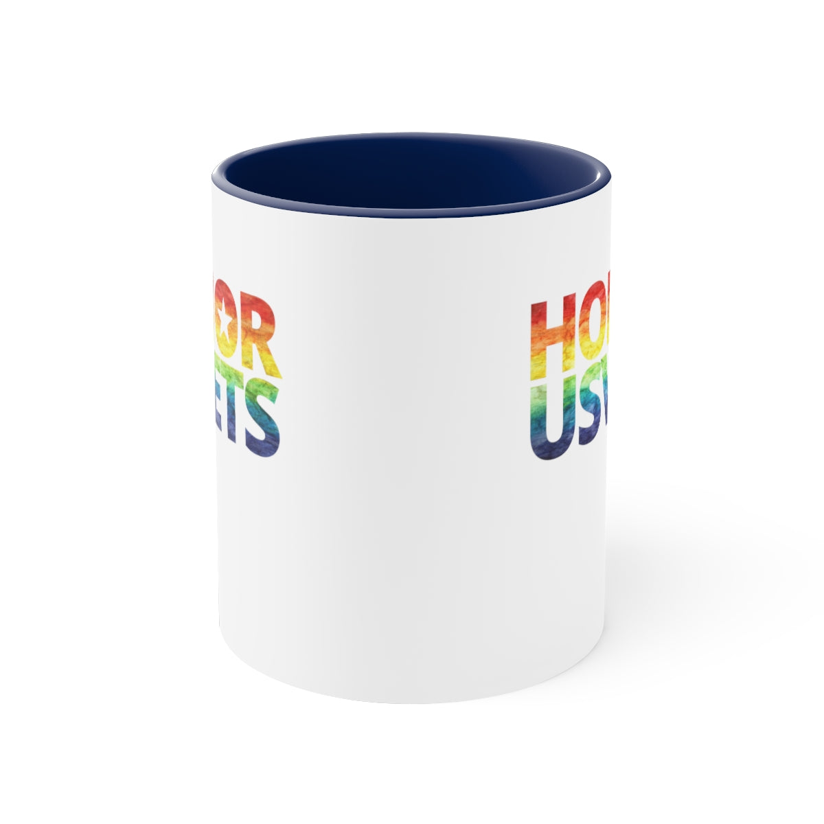 HONORUSVETS Pride Rainbow Accent Coffee Mug, 11oz