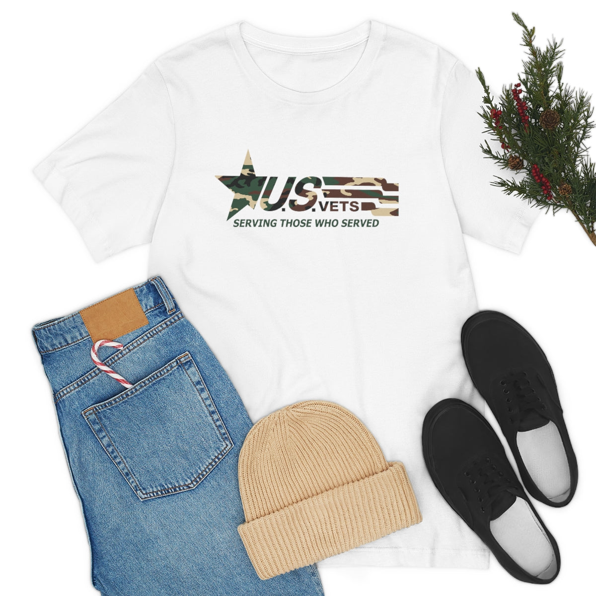 U.S.VETS Premium Camo Crew Neck Adult Tee