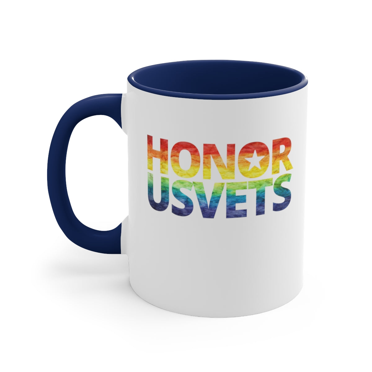 HONORUSVETS Pride Rainbow Accent Coffee Mug, 11oz