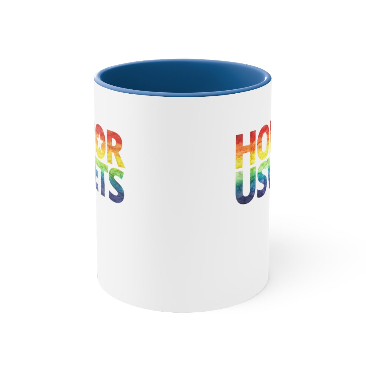 HONORUSVETS Pride Rainbow Accent Coffee Mug, 11oz