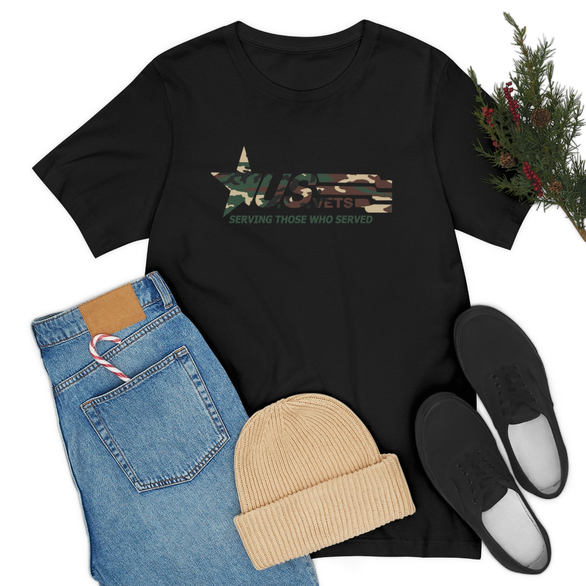 U.S.VETS Premium Camo Crew Neck Adult Tee
