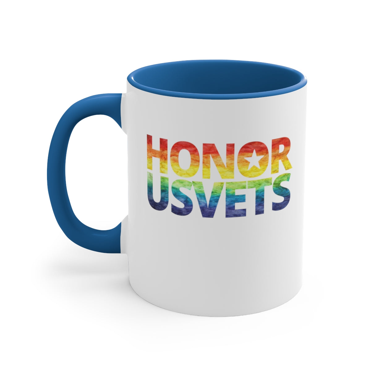 HONORUSVETS Pride Rainbow Accent Coffee Mug, 11oz