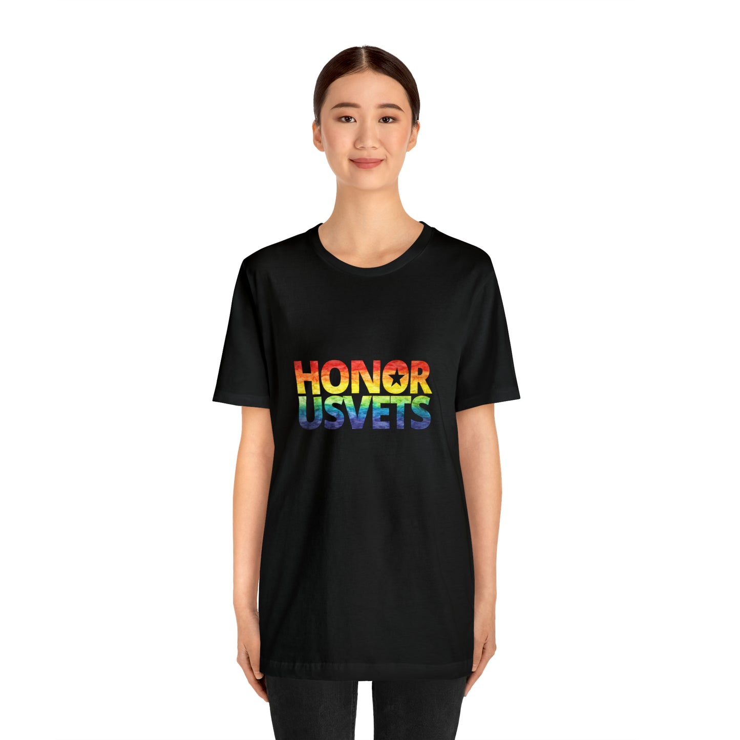 HONORUSVETS  Pride Rainbow Premium Crew Neck Adult Tee